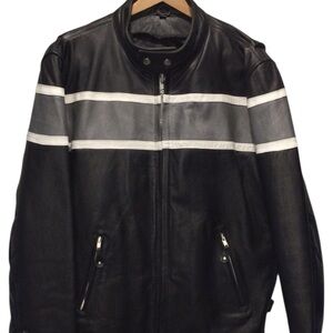 Men’s Genuine Leather Motorcycle Jacket Size 44